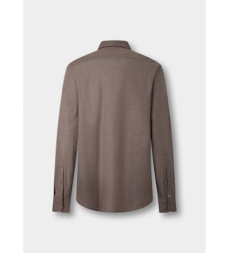Hackett London Camisa Flannel Multi Trim taupe
