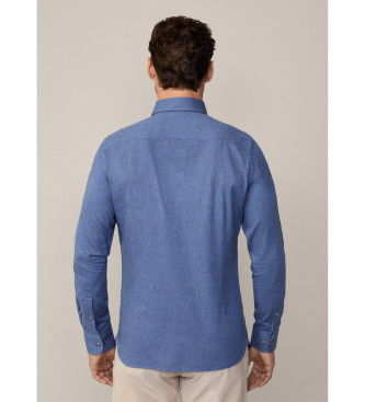 Hackett London Hemd mit Flanellbesatz blau