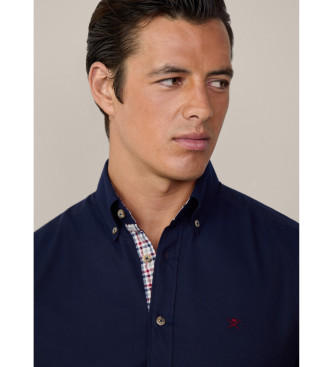 Hackett London Overhemd flanel met bies marine