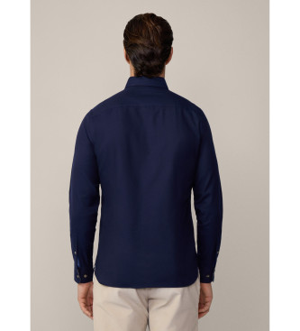 Hackett London Overhemd flanel met bies marine