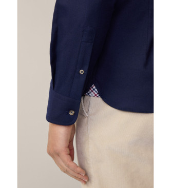 Hackett London Skjorta Flanell Trim marinbl