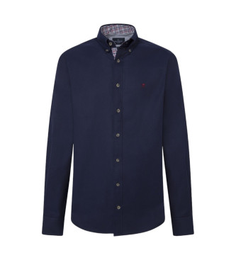 Hackett London Shirt Flannel Trim navy