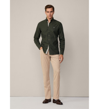 Hackett London Flanellen overhemd groen