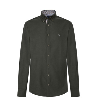 Hackett London Flanellen overhemd groen