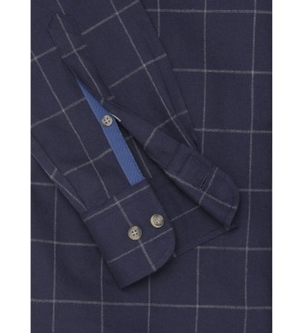 Hackett London Flanellhemd Windowpane navy