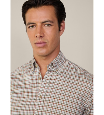 Hackett London White Gingham Shirt