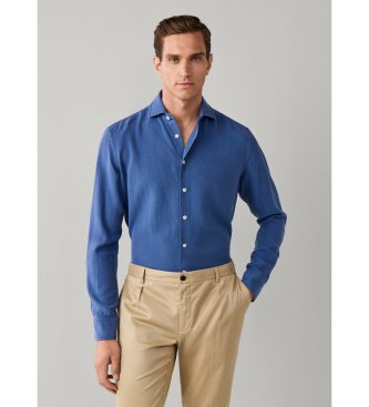 Hackett London Camicia blu con texture GMD