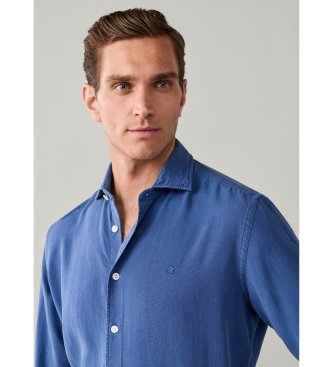 Hackett London Camicia blu con texture GMD