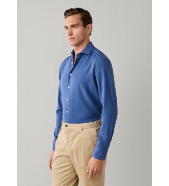 Hackett London Camicia blu con texture GMD