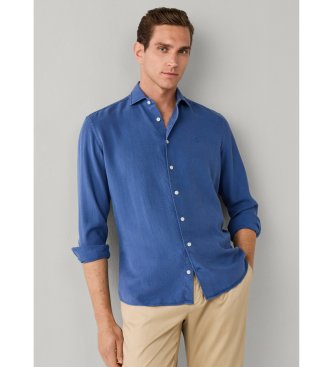 Hackett London Camicia blu con texture GMD