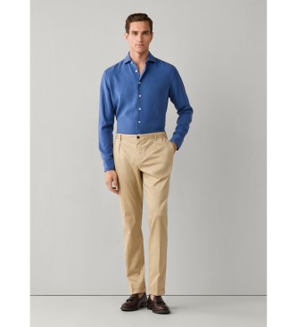Hackett London Camicia blu con texture GMD