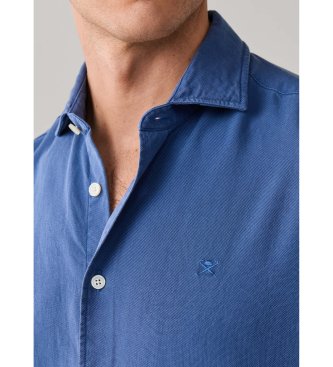 Hackett London Camicia blu con texture GMD