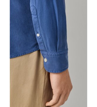 Hackett London Camicia blu con texture GMD