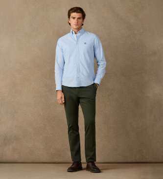 Hackett London Heritage Ess Solid Ox skjorta blå