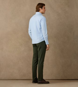 Hackett London Heritage Ess Solid Ox skjorta blå