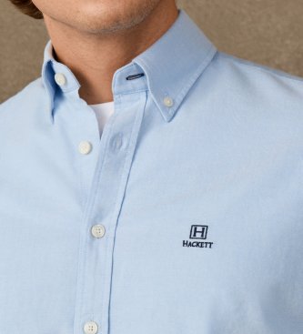 Hackett London Heritage Ess Solid Ox skjorta blå