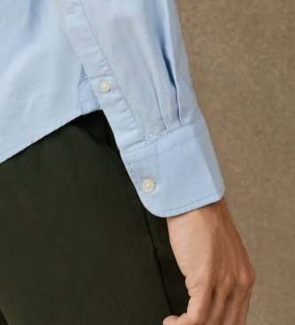 Hackett London Heritage Ess Solid Ox skjorta blå