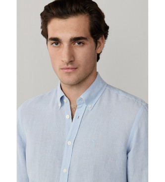 Hackett London Camisa de linho por medida azul