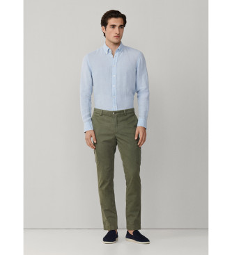 Hackett London Camisa de linho por medida azul