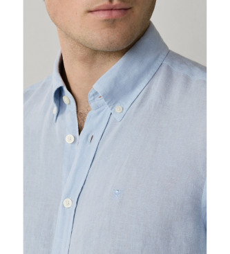 Hackett London Camisa de linho por medida azul