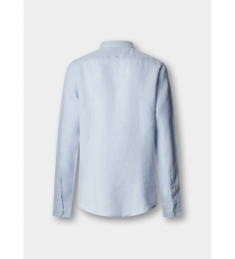 Hackett London Camisa de linho por medida azul