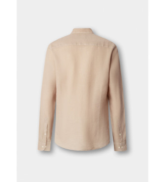 Hackett London Camisa de linho por medida bege