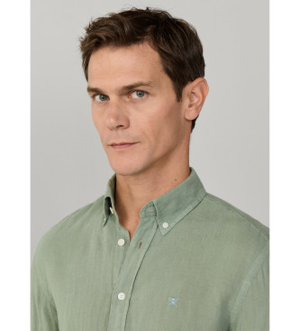 Hackett London Camisa de linho por medida verde