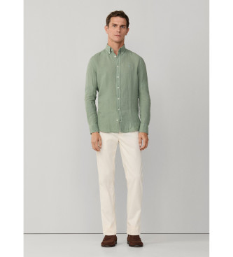 Hackett London Camisa de linho por medida verde