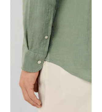 Hackett London Camisa de linho por medida verde