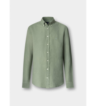 Hackett London Camisa de linho por medida verde