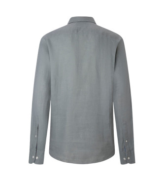 Hackett London Linnen visgraat shirt groen