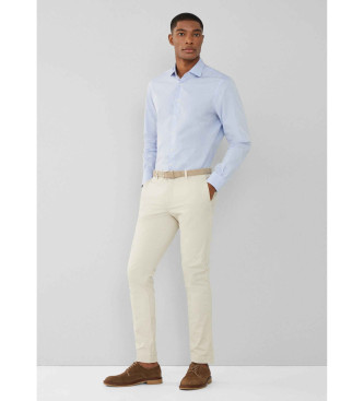 Hackett London Niebieska koszula Luxe Poplin