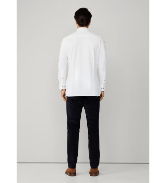 Hackett London Camisa Melange jersey fit sartoriale blanco