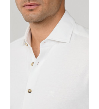 Hackett London Camisa Melange jersey fit sartoriale blanco