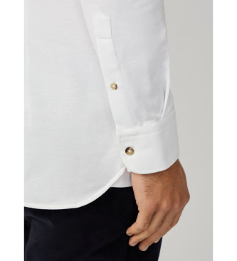 Hackett London Camisa Melange jersey fit sartoriale blanco