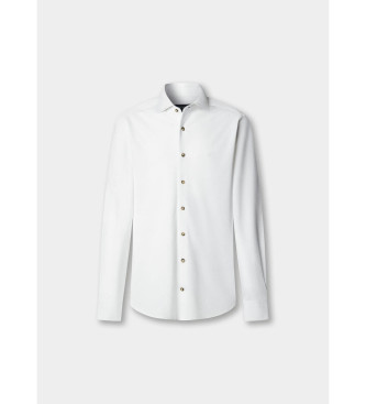 Hackett London Camisa Melange jersey fit sartoriale blanco