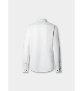 Hackett London Camisa Melange jersey fit sartoriale blanco