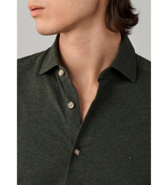 Hackett London Camisa Melange Pique verde