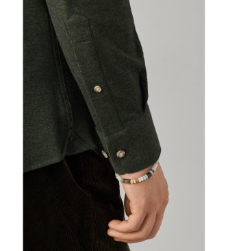 Hackett London Camisa Melange Pique verde