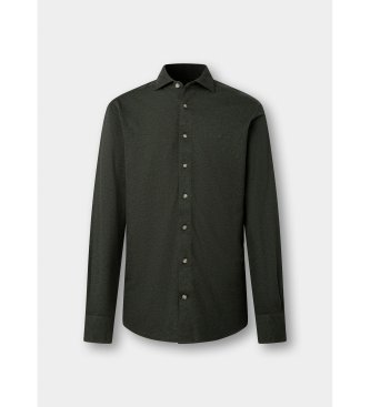 Hackett London Camisa Melange Pique verde