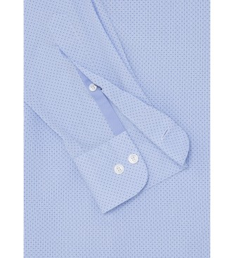 Hackett London Mini chemise imprime Yarn Dye bleu