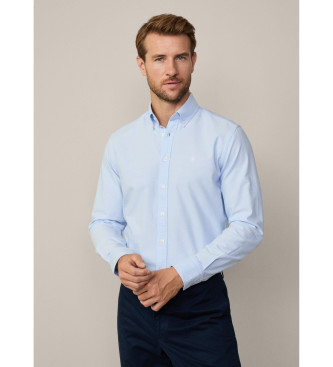 Hackett London Schmal geschnittenes Oxford-Hemd blau