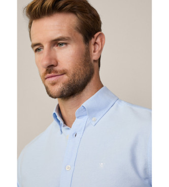 Hackett London Schmal geschnittenes Oxford-Hemd blau