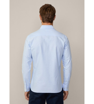 Hackett London Schmal geschnittenes Oxford-Hemd blau