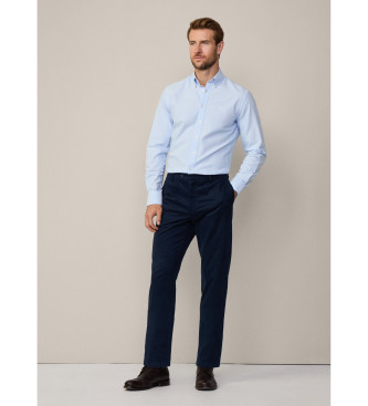 Hackett London Schmal geschnittenes Oxford-Hemd blau