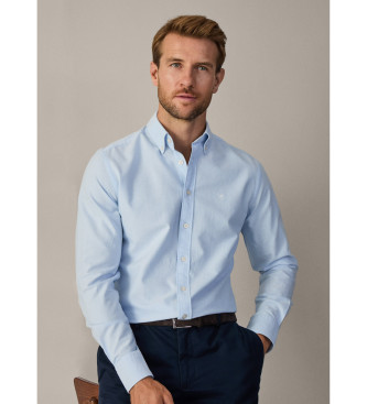 Hackett London Schmal geschnittenes Oxford-Hemd blau