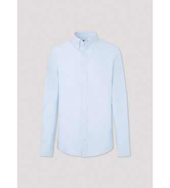 Hackett London Schmal geschnittenes Oxford-Hemd blau