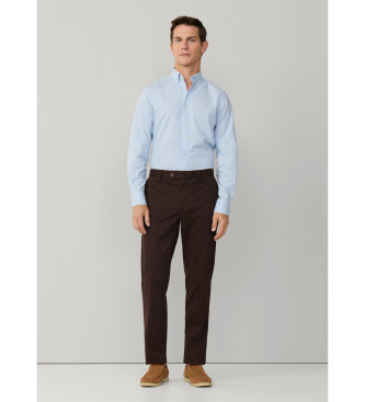 Hackett London Dopasowana koszula Oxford w kolorze jasnoniebieskim 