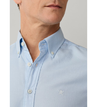 Hackett London Dopasowana koszula Oxford w kolorze jasnoniebieskim 