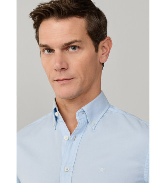 Hackett London Camisa Oxford ajustada por medida azul claro